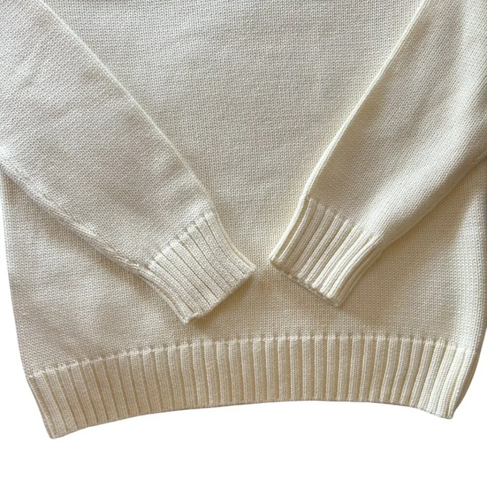 Polo Ralph Lauren Boys Youth Cable Knit Cotton Sweater Ivory M (10 - 12) NWT 🦋